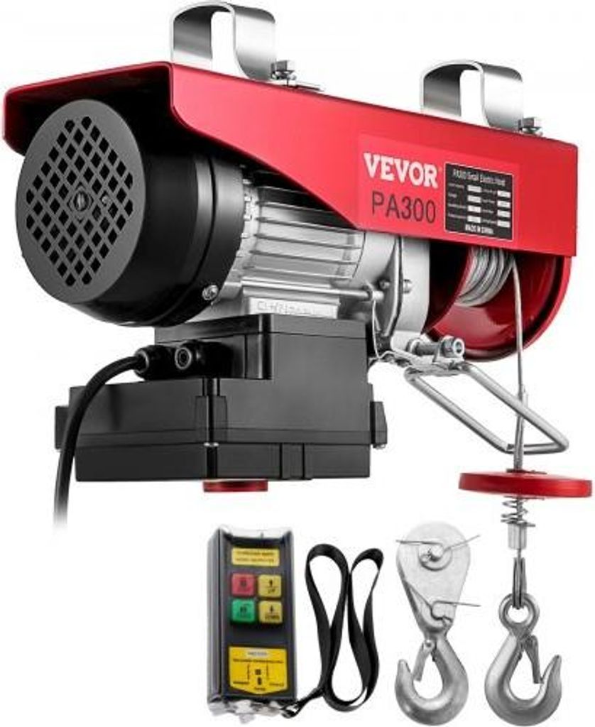 VEVOR Elektrischer Flaschenzug, 660 lbs elektrische Winde, elektrischer Lift mit kabellosem Fernbedienungssystem, elektrischer Flaschenzugkran aus ...