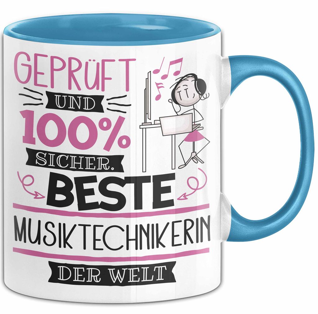 Beste Musiktechnikerin Der Welt Tasse Geschenk für Eine Musiktechnikerin Und Sicher Geschenkidee Geburtstag Weihnachten (Blau)