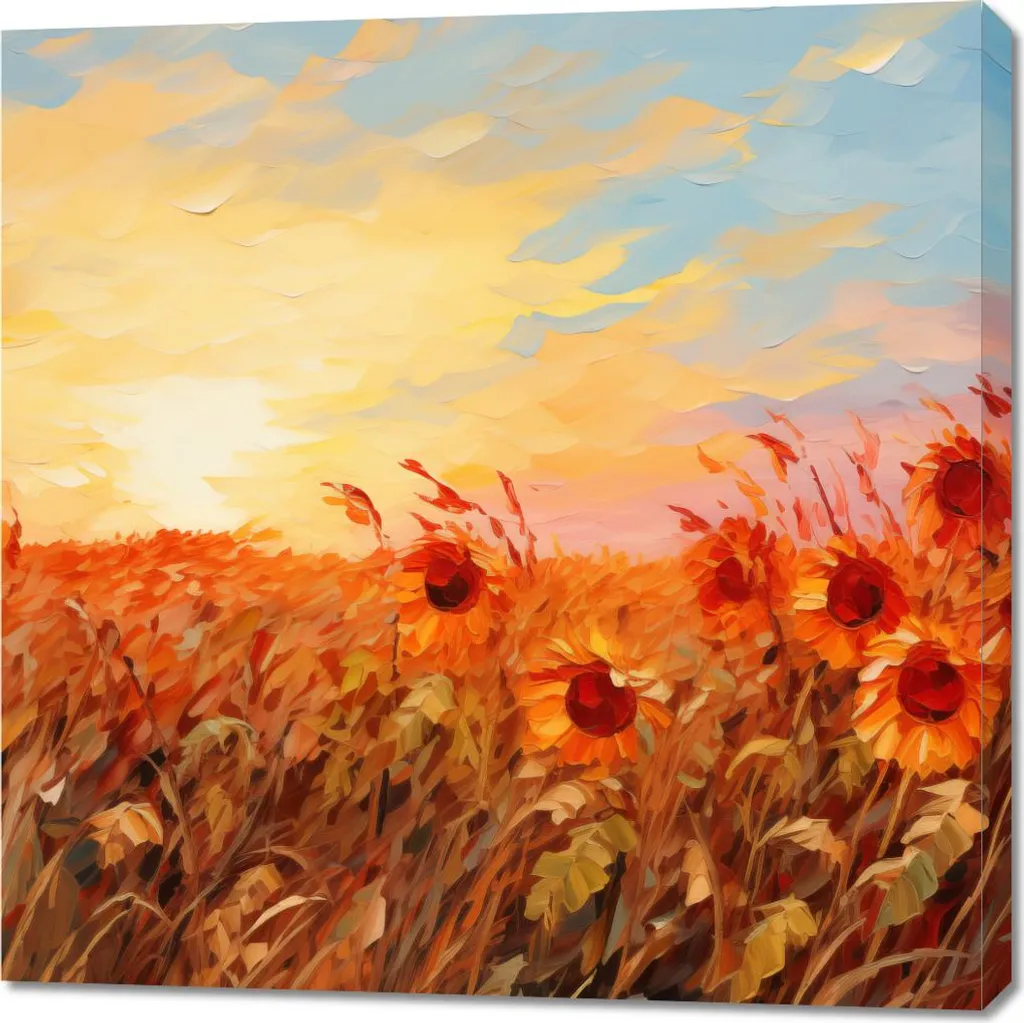Tableau Image 90 x 90 cm Flammes du Crépuscule pour Déco Murale Salon