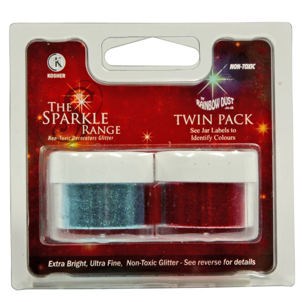 Rainbow Dust Sparkles Twin Pack Jewel Fire Red + Sky Blue Produktbild 