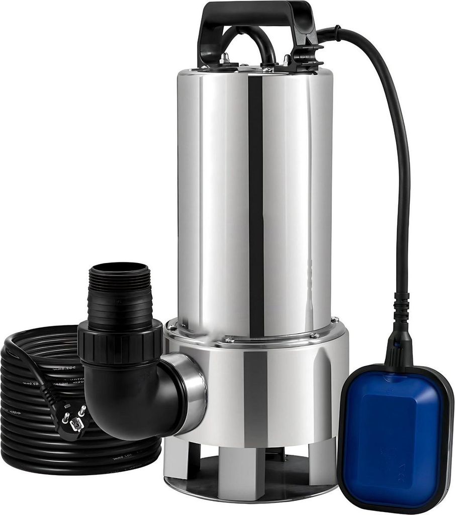 Doppelpumpe PRO – 1300W Elektrisch Wasserpumpe für Schmutzwasser – Fördermenge 20.000 L/h – Tauchpumpe mit Schwimmschalter
