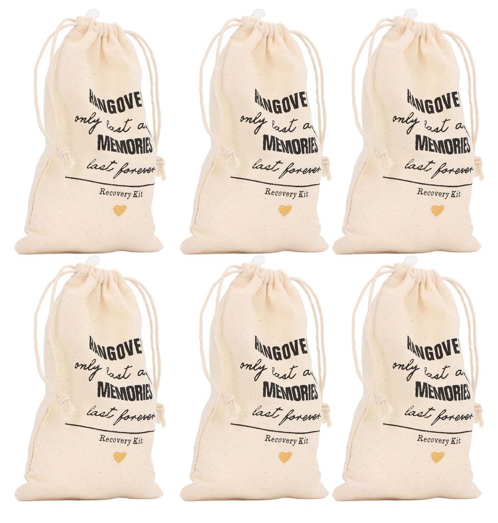 6er-Pack Geschenktüten aus Leinen mit Kordelzug für Junggesellenabschiede, Partygeschenke, Brautparty-Beutel für Hochzeitsartikel, Typ 3