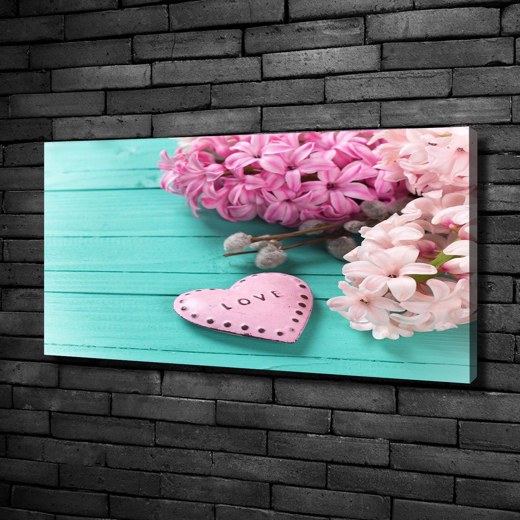 Tulup Leinwandbild -100x50 cm - Wandkunst - Drucke auf Leinwand - Leinwanddruck - Blumen & Pflanzen - Rosa - Flieder Herz