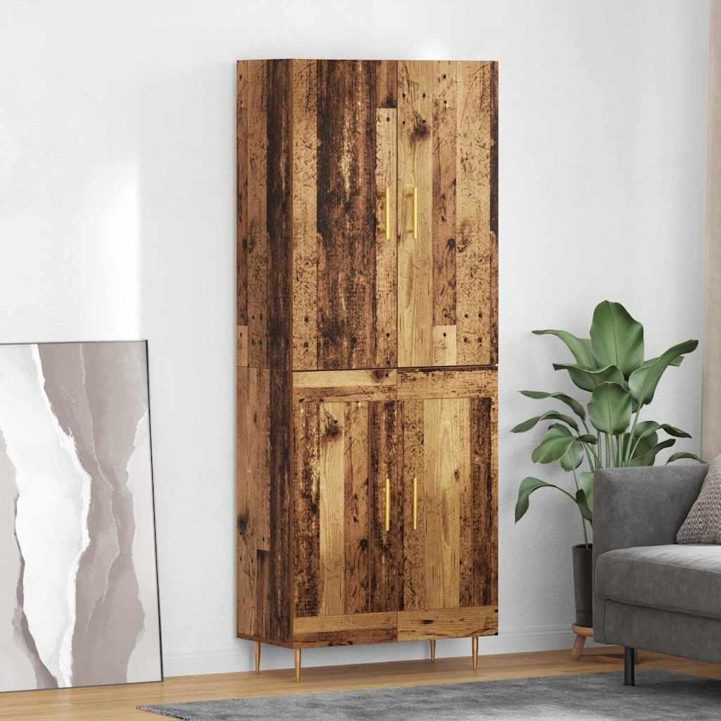 "Schlussverkauf" Highboard 1 PC - Anrichte/Sideboard - Mit Stauraum - Wandmontiert Altholz 69,5x34x180 cm Holzwerkstoff C6713