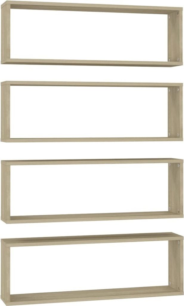 vidaXL Würfelregale 4 Stk. Sonoma-Eiche 80x15x26,5 cm Produktbild 