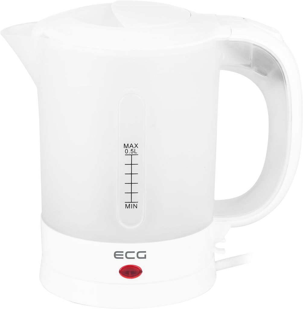 A white electric kettle is shown against a white background.