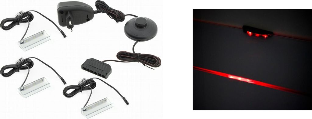 Furniture24 LED-Beleuchtung SOHO, rot, für Wohnzimmer (3er Set)