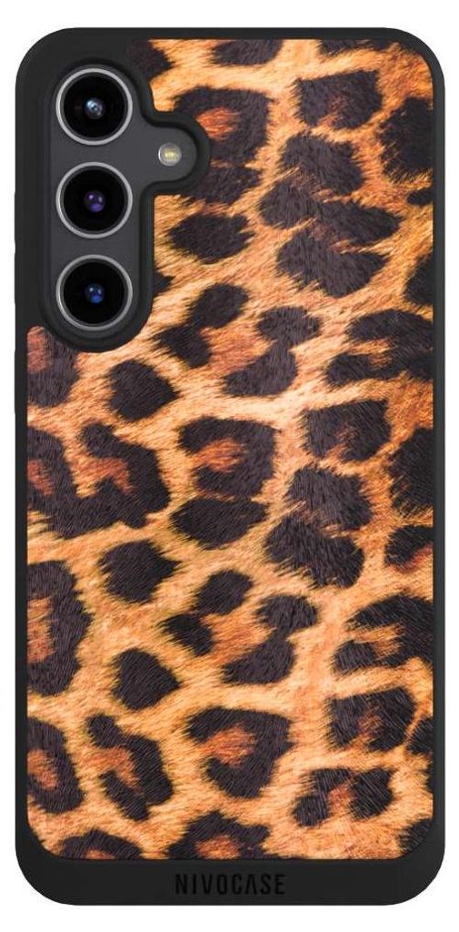 NIVOCASE Handyhülle für Samsung Galaxy S24+ Hülle NIVOpure Case Schwarz Animalprint Fell Leopard