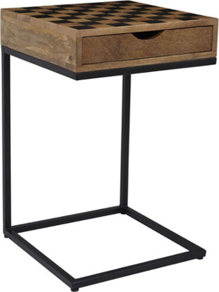 OXM Praktischer Schachtisch Avola Hellbraun / Schwarz AV1730 42 x 66 x 42 cm