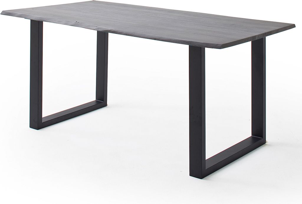 Esszimmer Tisch 160x90 cm, Akazie massiv, grau sandgestrahlt - COSENZA-06