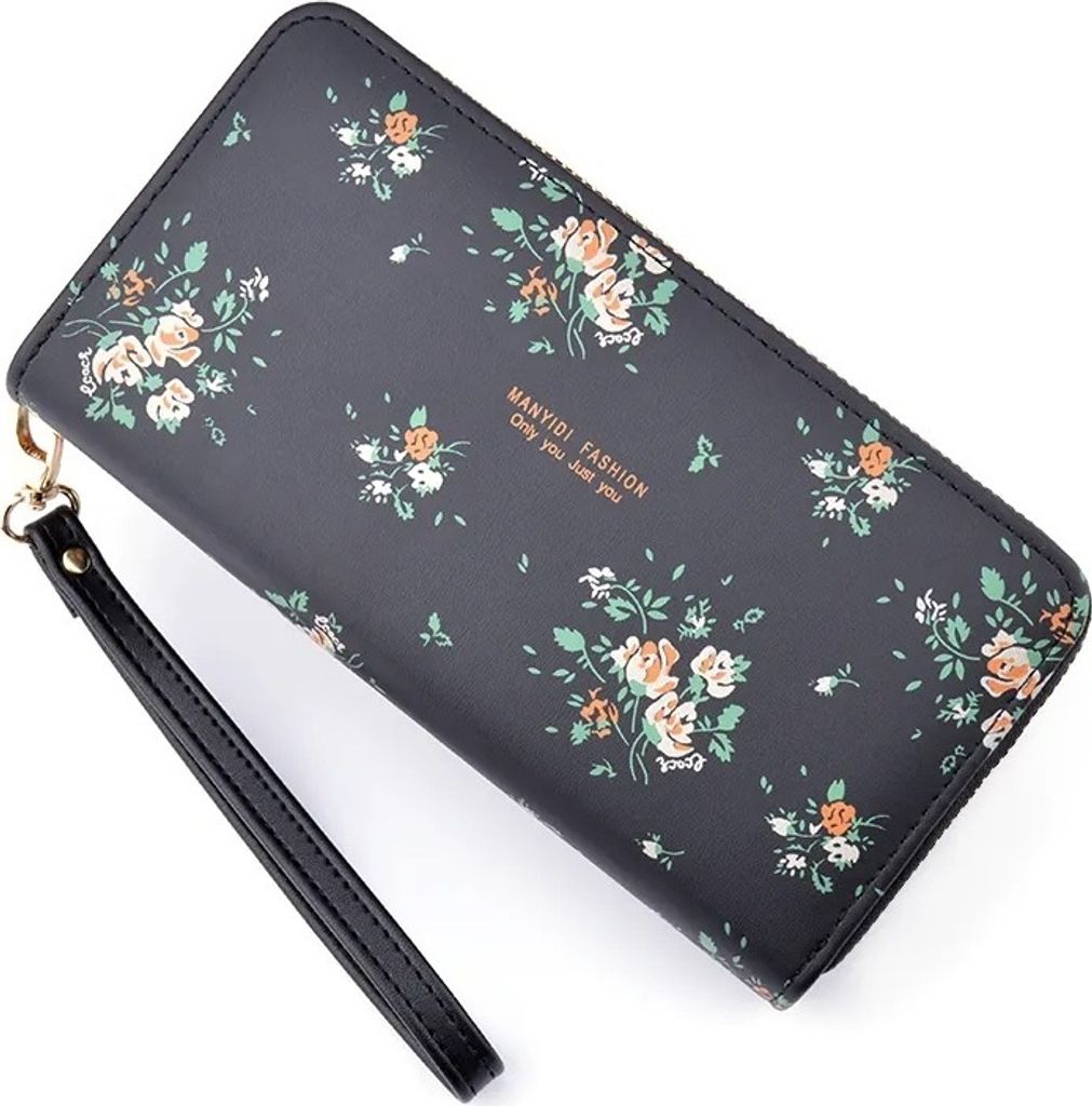 Blossom Damengeldbörse Schwarz – Stilvoll und Geräumig KP25222