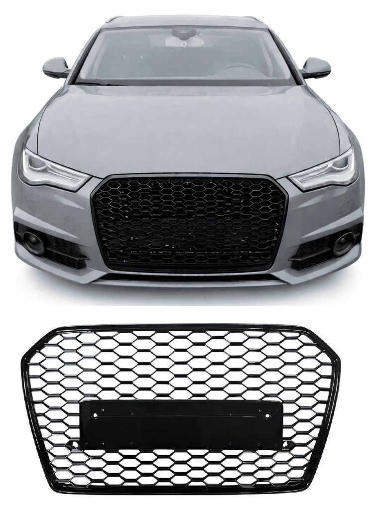 Kühlergrill-Gitter ohne Emblem schwarz glänzend für Audi A6 Produktbild 