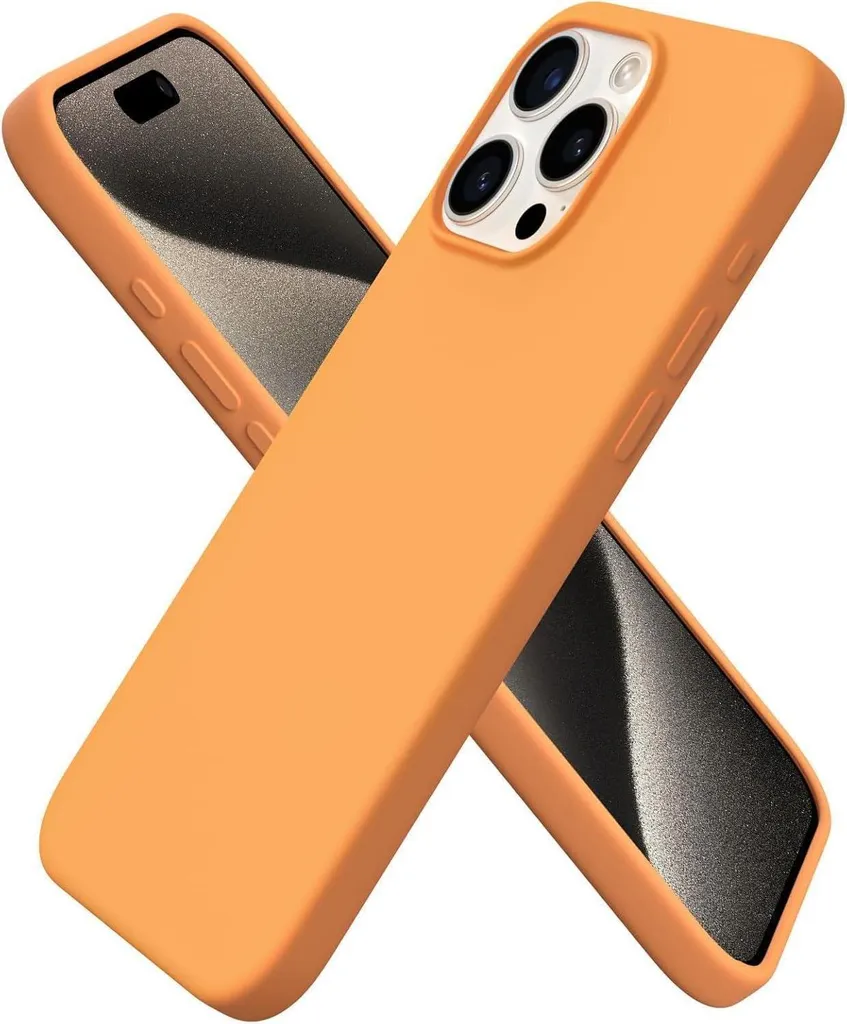 ORNARTO iPhone 15 Pro Max Case Silicone Liquido Papaya 6.7''