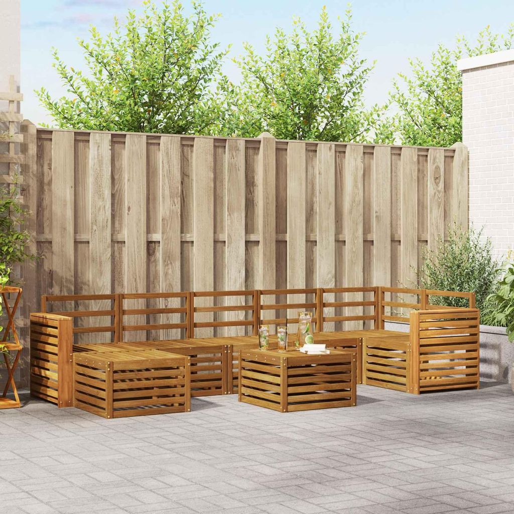 "Neues Produkt" Sofagarnituren - CLORIS - Terrassen-Sofa - 8 pcs - Natur Massivholz Akazie - Modern Gartensofas V2119