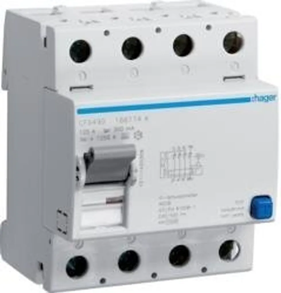 Différentiel Type A 40A 30mA Hager CDA440J Haute Sensibilité 4 Pôles