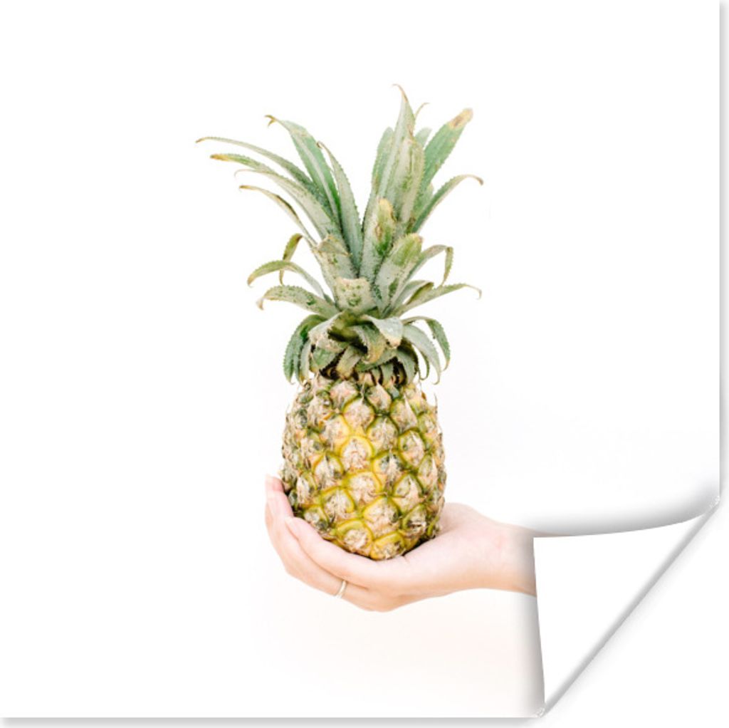 MuchoWow Poster Tropisch - Ananas - Gelb 30x30 cm - Wandposter - Printing