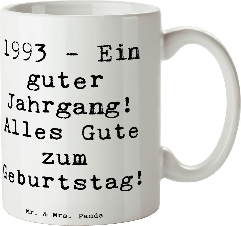 Mr. & Mrs. Panda Kaffeetasse Spruch 1993 Geburtstag - Weiß - Geschenk, liebevolle Geschenke, Tasse, Pott, Becher, Jubiläumsjahr, Alter, Glückwun...