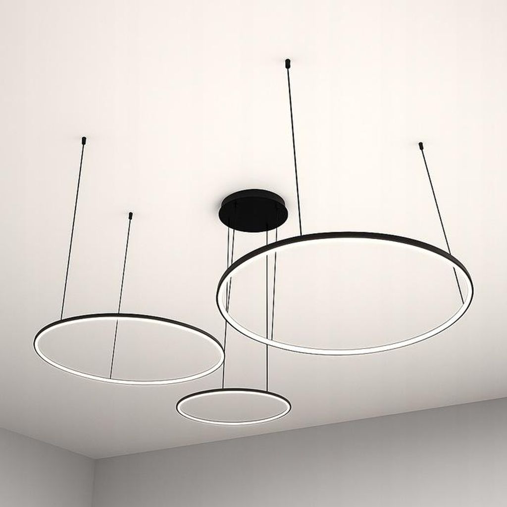 MasterLED LED Pendelleuchte 3-Ring Ø60cm 77W Gold, Dimmbar Produktbild 
