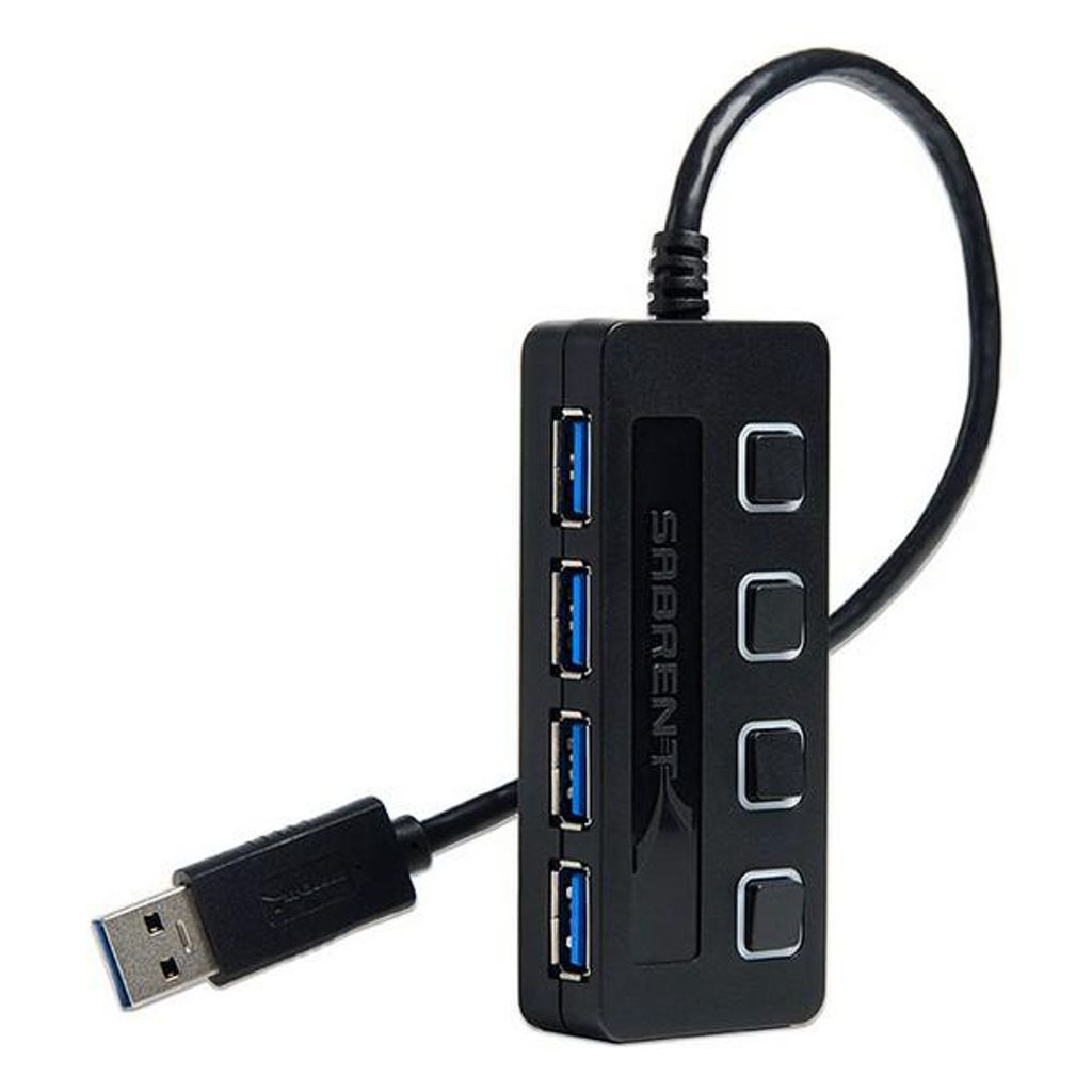 Sabrent HB-UM43, USB 3.0 (3.1 Gen 1) Type-A, 5000 Mbit/s, Status, Schwarz, Windows 7 Home Basic,Windows 7 Home Basic x64,Windows 7 Home Premium,Win...