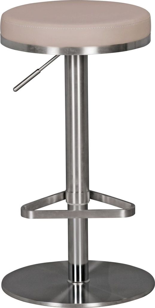 FineBuy Barhocker Edelstahl Taupe höhenverstellbare Sitzhöhe 57 82 cm Barstuhl Modern 360° Drehbar Tresenhocker mit Standfuß Bistrohocker Hoch