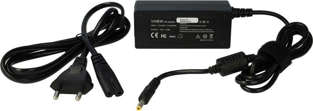 vhbw Netzteil kompatibel mit HP Mini 1016, 1090, 1015, 1033, 1030, 1025, 1021, 1020, 1019, 1018, 1024, 1023, 1022, 1050, 1035 Notebook - 200 cm, 30 W
