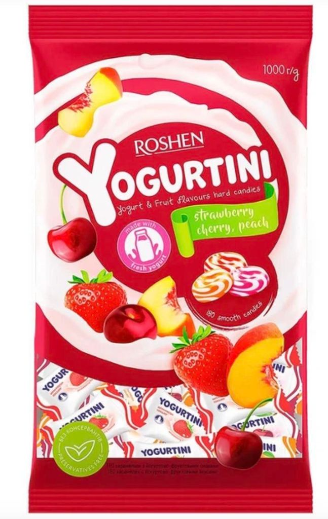 ROSHEN Yogurtini Hartkaramellen 1kg Frucht Joghurt Bonbons Produktbild 