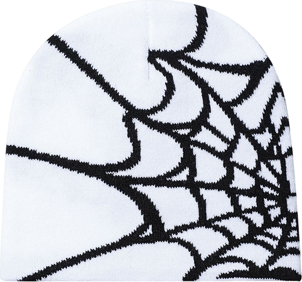 Uni-Wintermütze mit Spinnennetz, Jacquard-Strickkuppel, elastische Kontrastfarbe, randlose Kappe für kaltes Wetter, Cosplay, Clubparty, Kopfbedec...