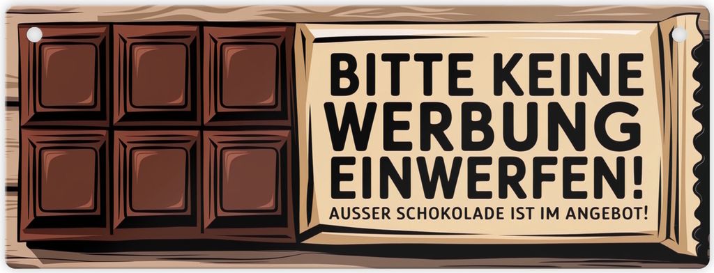 Bitte keine Werbung einwerfen! Ausser Schokolade ist im Angebot!