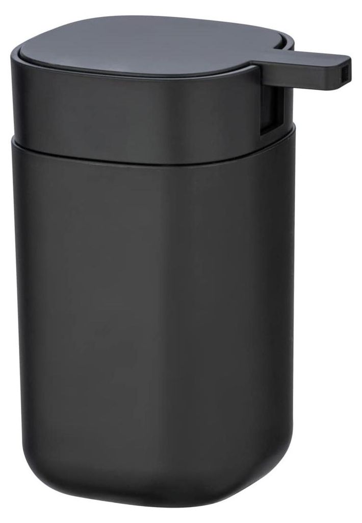 Davos Seifenspender, für 350 ml Flüssigseife, aus hochwertigem, BPA-freiem Kunststoff, 9,8 x 13 x 7,8 cm, mattschwarz