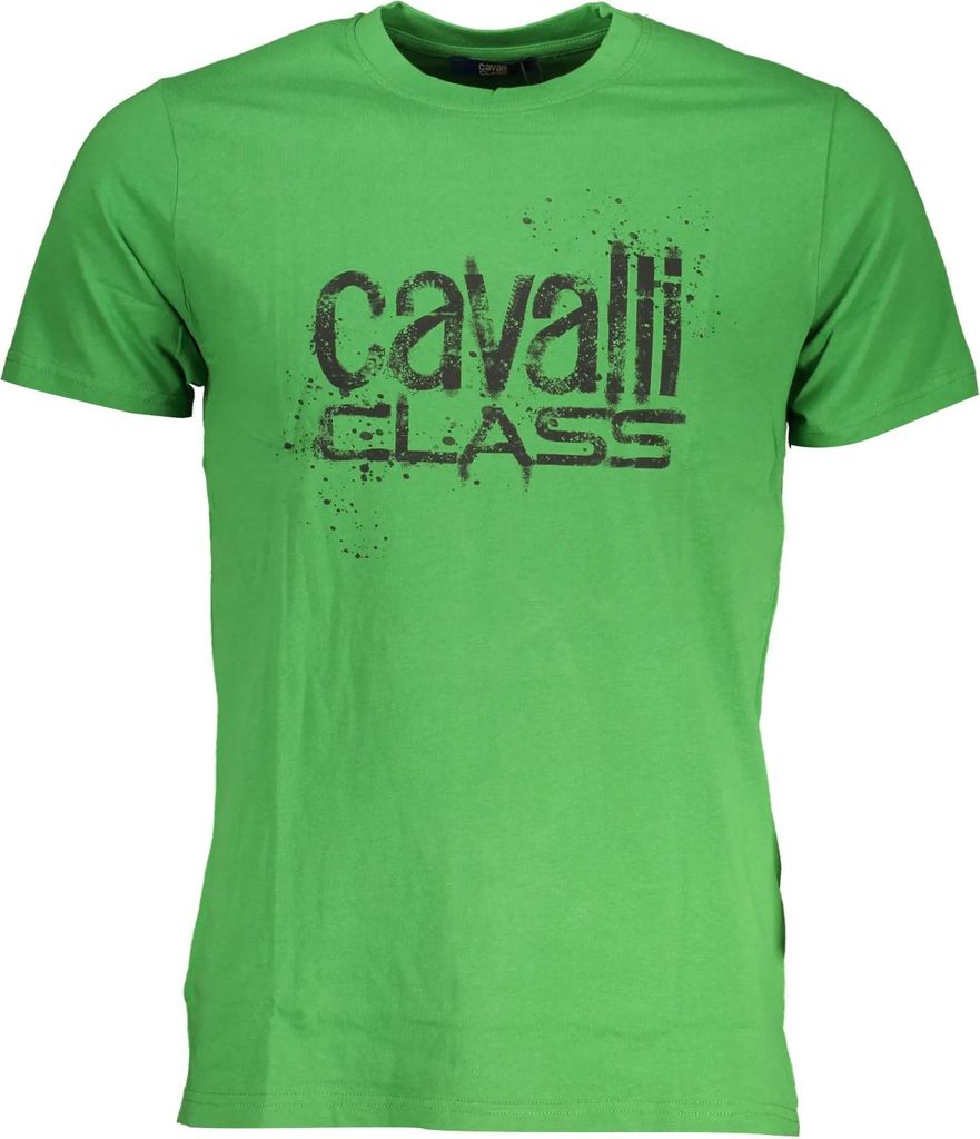 Cavalli Class Herren T-Shirt Grün Logo Rundhals : Größe - L Größe: L