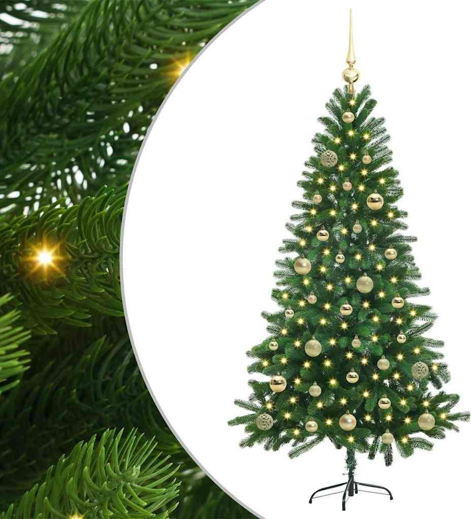 vidaXL Weihnachtsbaum mit 150 LEDs mit Ständer Grün 150 cm PE