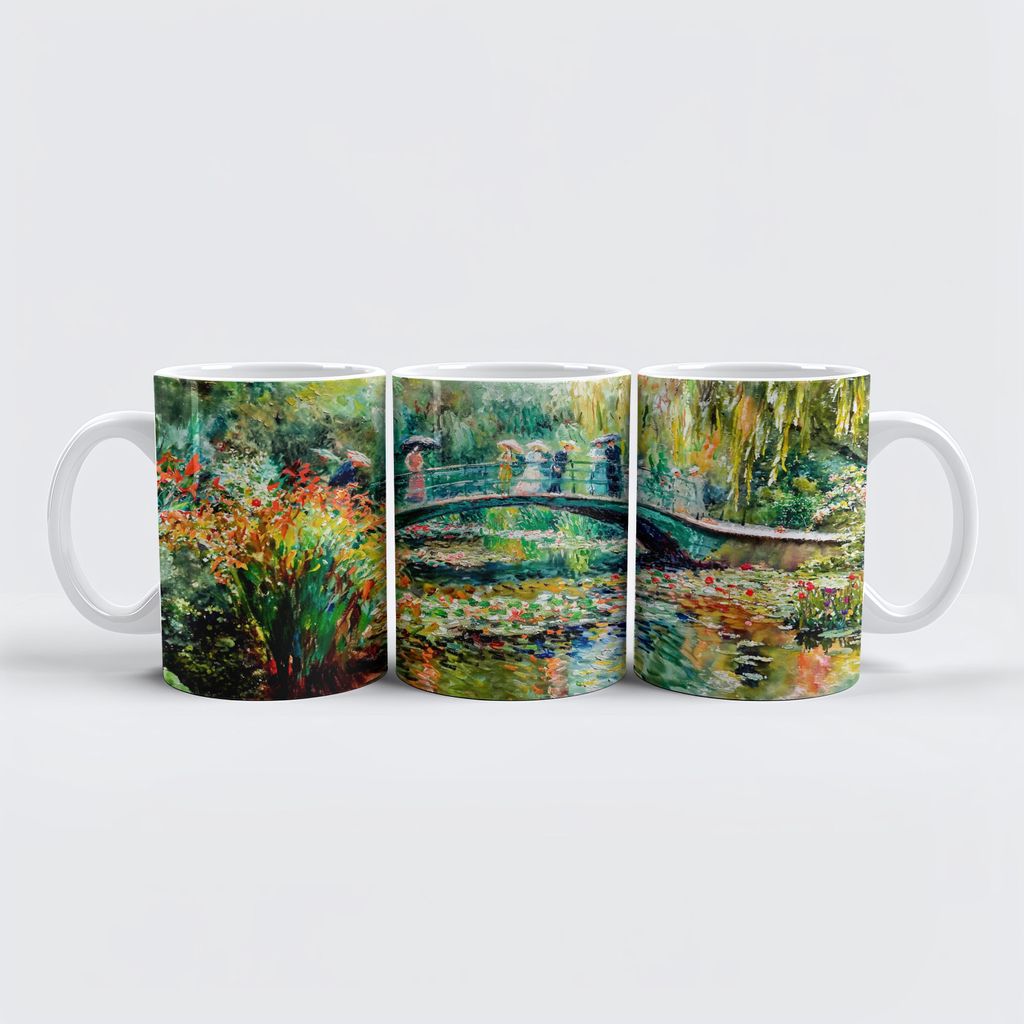 raxxa Premium-Tasse "Impressionist Garden Art Mug Bridge Over Pond"