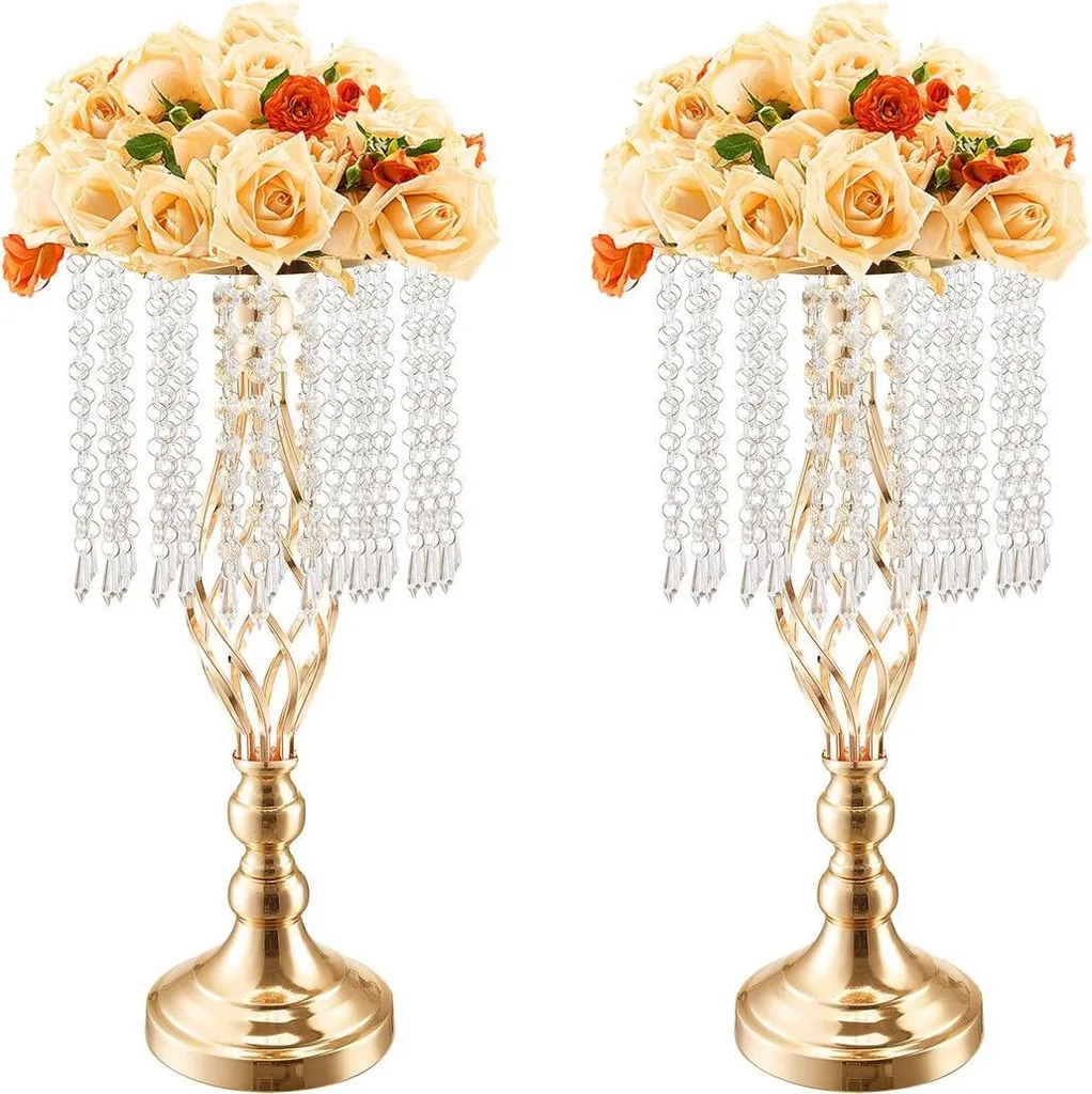 Vase de mariage 49 cm en cristal stable - Lot de 12 pour centre de table