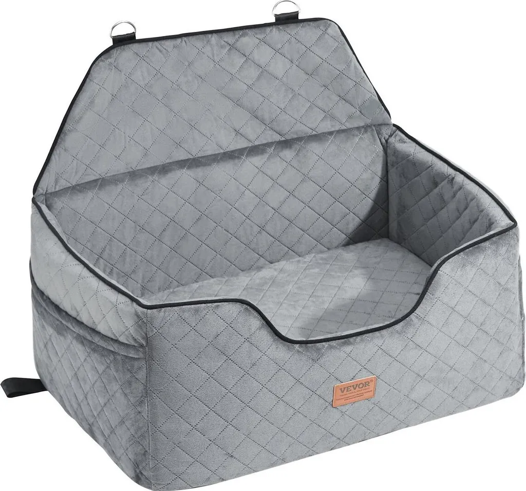 Panier de transport auto pour grand chien Gris rehausseur sécurisé