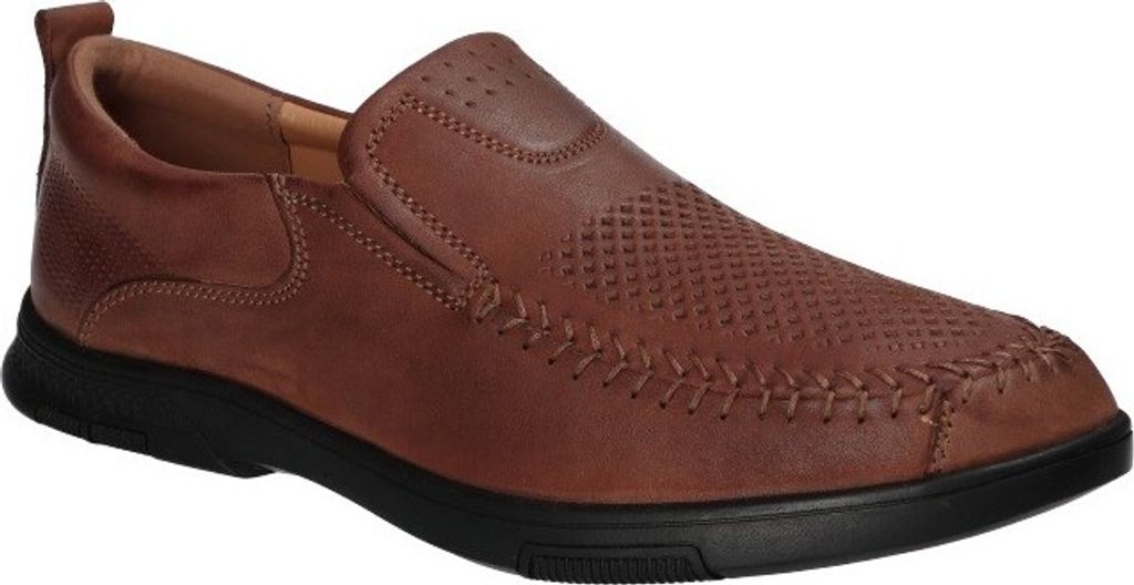 AMERICAN CLUB CY140 Elegant Herren Leder Schuhe, Solide Lederschuhe für Herren, Slip-On Modell, Casual, Lederschuhe, Braun 45