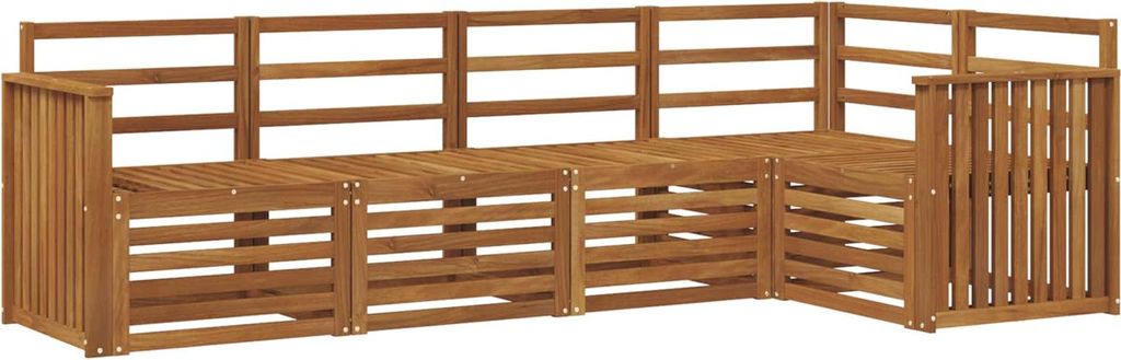 vidaXL Ecksofa Set 5 pcs Natur Massivholz Akazie