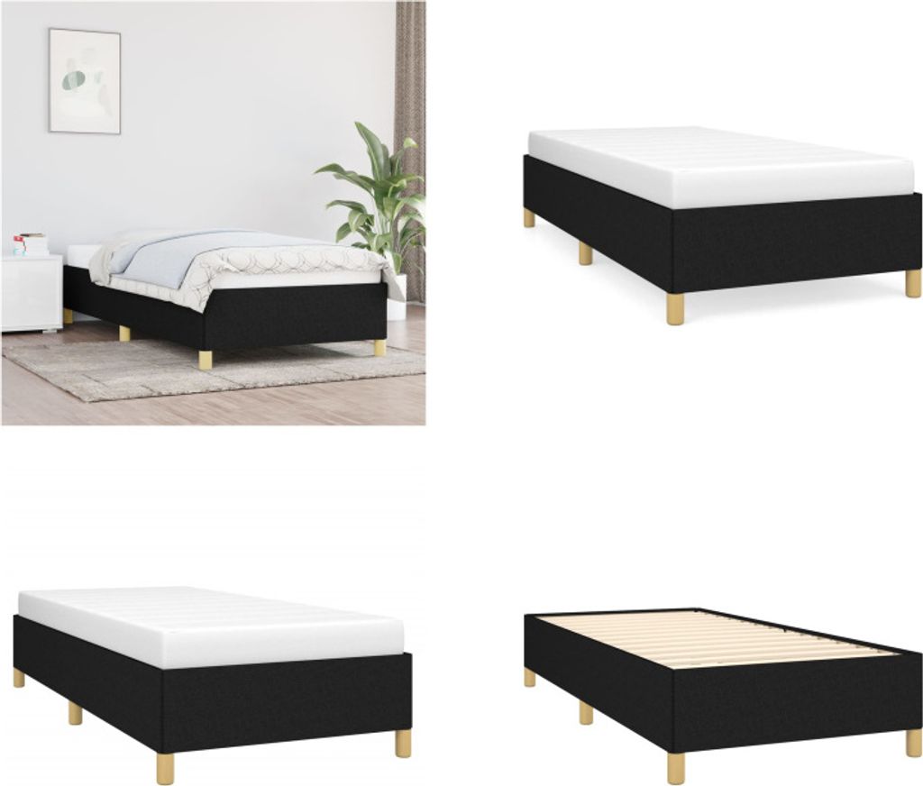vidaXL Bettgestell Schwarz 80x200 cm Stoff - Bettgestell - Bettgestelle - Bettrahmen - Bett