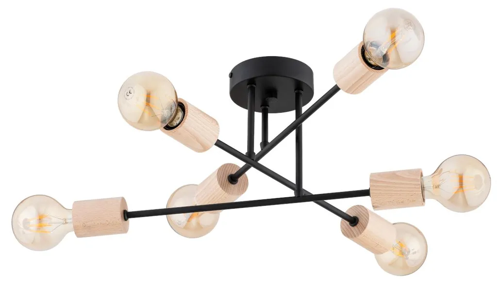 Éclairage Puissant 6 Ampoules pour Grandes Pièces - Plafonnier LA-ROSA