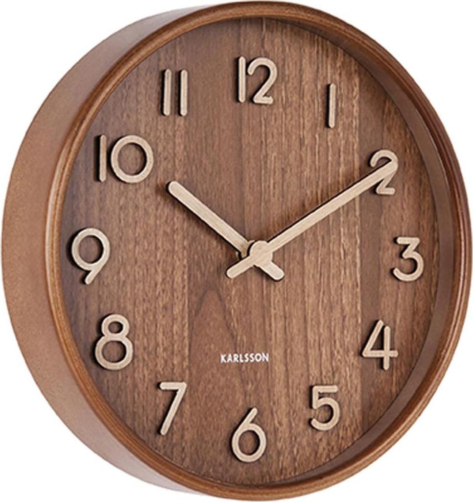 Karlsson - Wanduhr Pure - Dunkel - Ø22cm Produktbild 