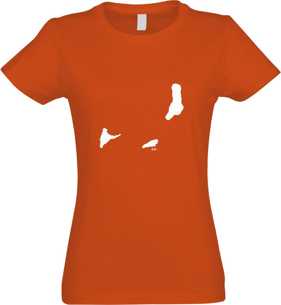 Kiwistar - T-Shirt tailliert - Damen - orange - Komoren Umriss Kontur - mit Motiv Bedruckt - Funshirt Design - Sport - Freizeit - Damen - M