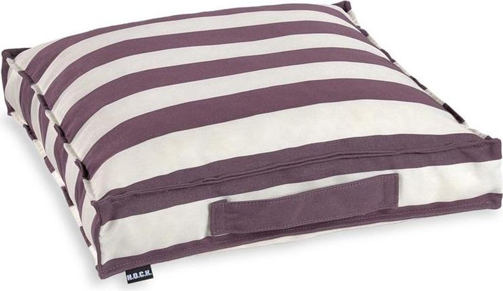 H.O.C.K. Classic Streifen Outdoor Matratzenkissen 50x50x10cm brombeer
