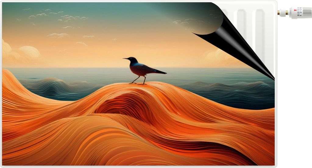 Magnetische Abdeckung Dekorative Heizkörperabdeckungsmatte Magnet Black Bird