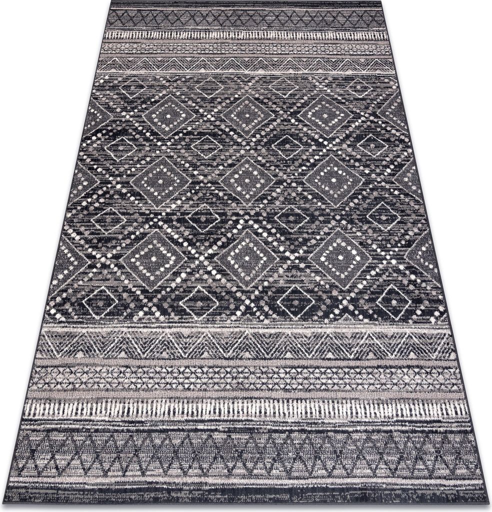 Teppichwolle ANGEL 7886 / 52055 Diamanten, ethnisch grau / beige Grau 80x150 cm