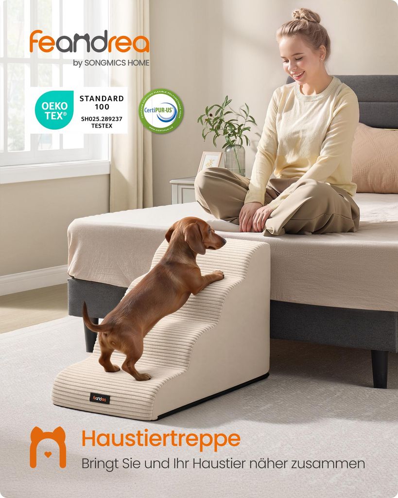FEANDREA Hundetreppe für Kleine Hunde, Rutschfeste Produktbild 