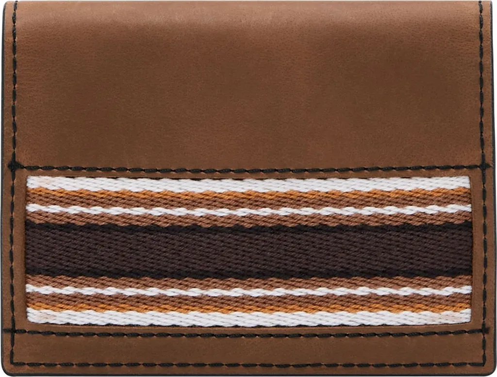 Fossil Everett Card Case Bifold Marrone - Porta Carte in Vera Pelle