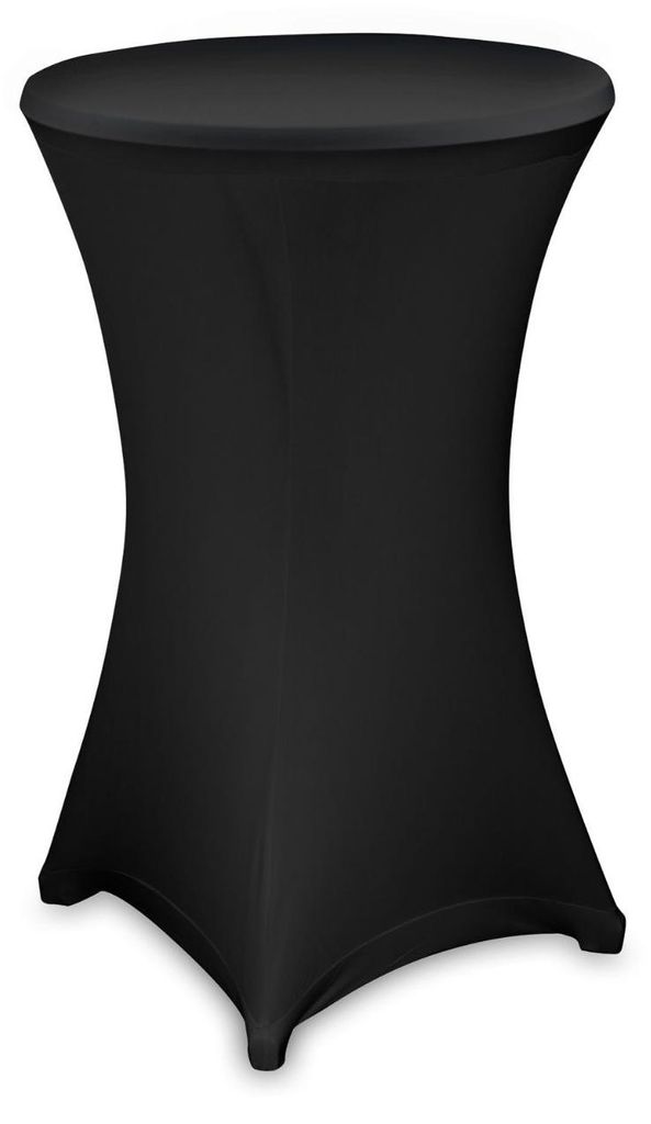 Julido Stehtischhusse Schwarz Ø 70-75cm – Stretch Husse für Hochzeit, Party & Event
