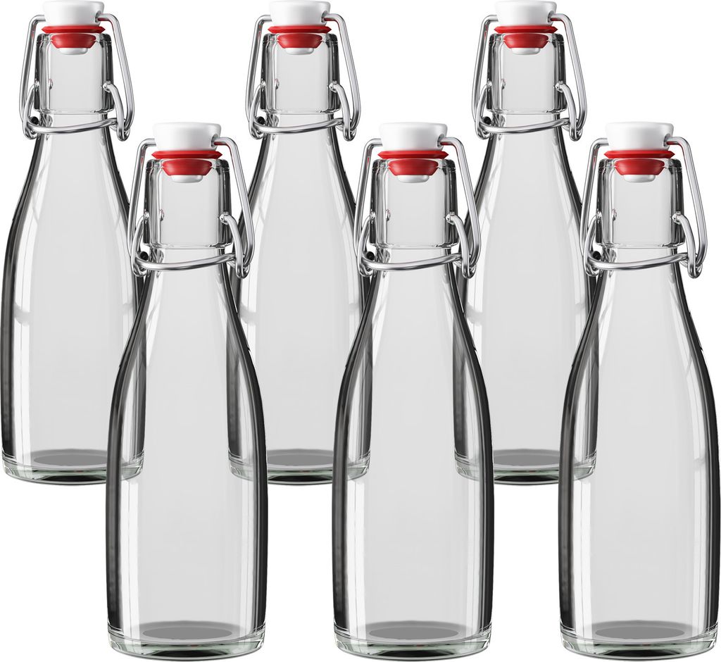 Wellgro 200 ml Glasflasche mit Bügelverschluss - 5,5 x 19 Produktbild 