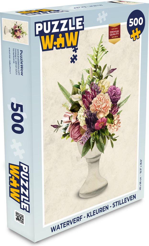 MuchoWow Puzzle 500 Teile Aquarell - Farben - Stilleben - Denken - Spiel - Toy