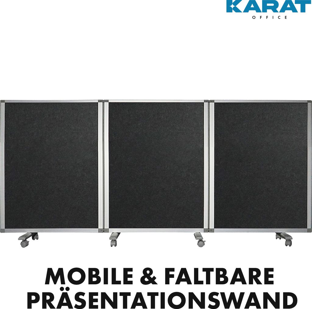 Doppelseitige Trennwand Verschiedene Ausführungen 3-teilig Filz 270 x 120 cm