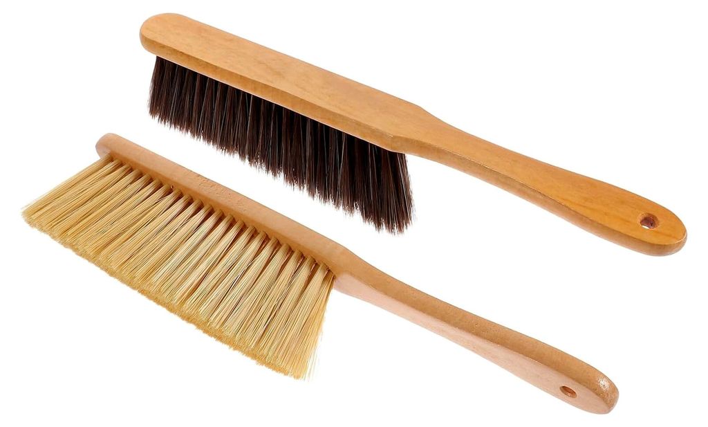 2 Stück Staubbürsten mit Holzgriff – für verschiedene Oberflächen und schwer zugängliche Ecken in Küche und Bad